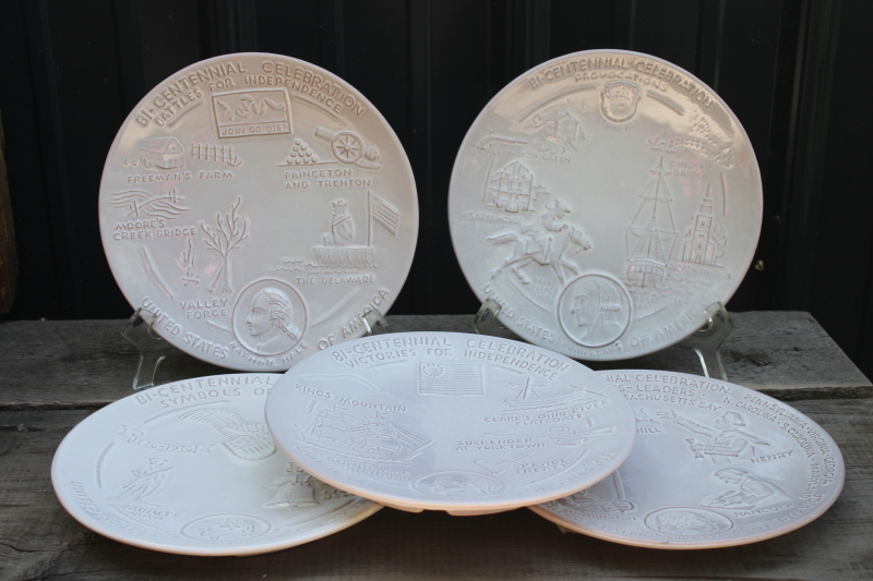 photo of 1976 vintage Frankoma plates set of 5 American Revolution patriots & battles Revolutionary War #3