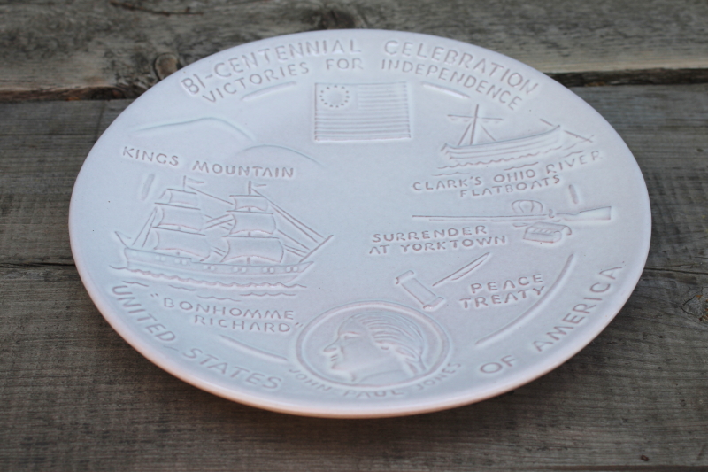 photo of 1976 vintage Frankoma plates set of 5 American Revolution patriots & battles Revolutionary War #10