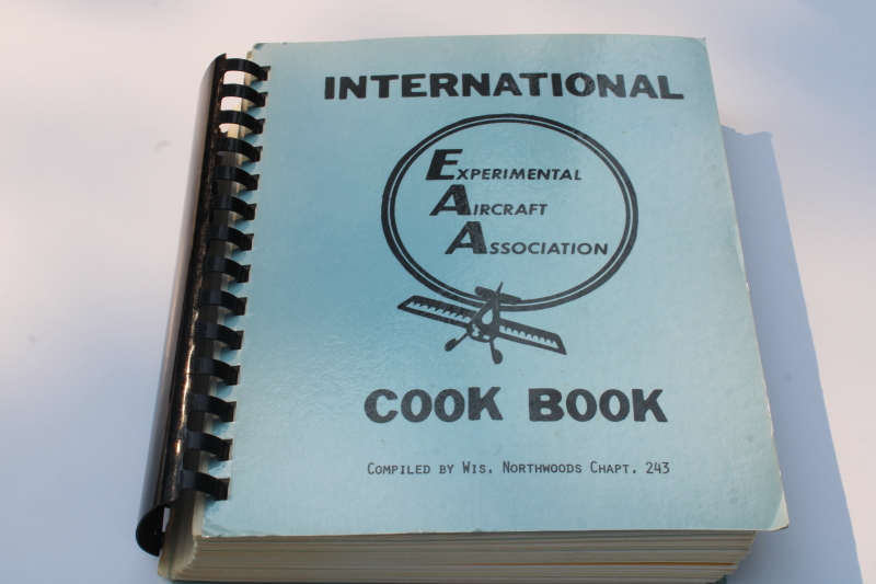 photo of 1976 vintage community cookbook EAA Experimental Aircraft Association northwoods Wisconsin chapter  #1