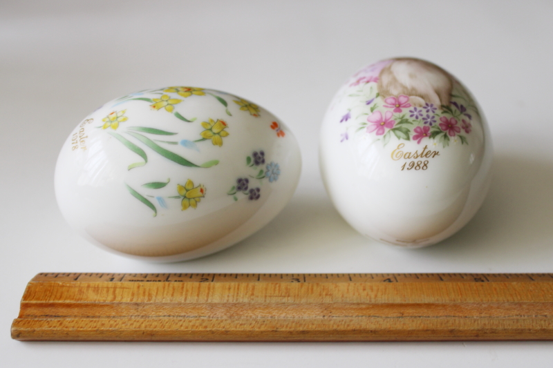 photo of 1978 1988 vintage Noritake porcelain Easter eggs bunnies and daffodils #4