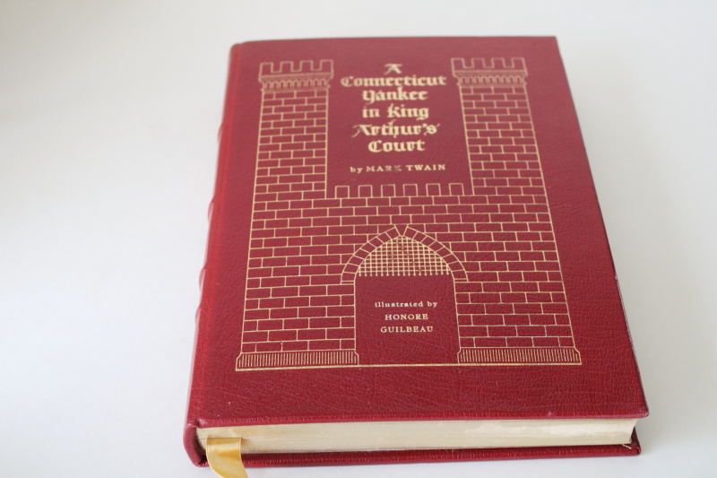 photo of 1980s vintage Easton Press red leather bound book Connecticut Yankee in King Arthur's Court  #1