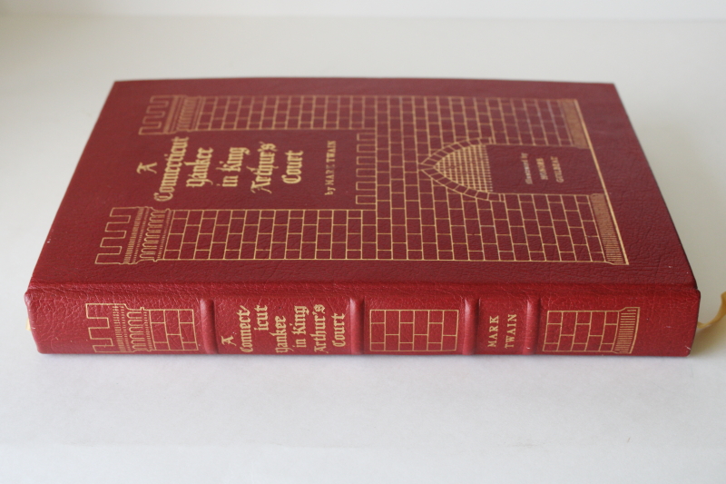 photo of 1980s vintage Easton Press red leather bound book Connecticut Yankee in King Arthur's Court #5