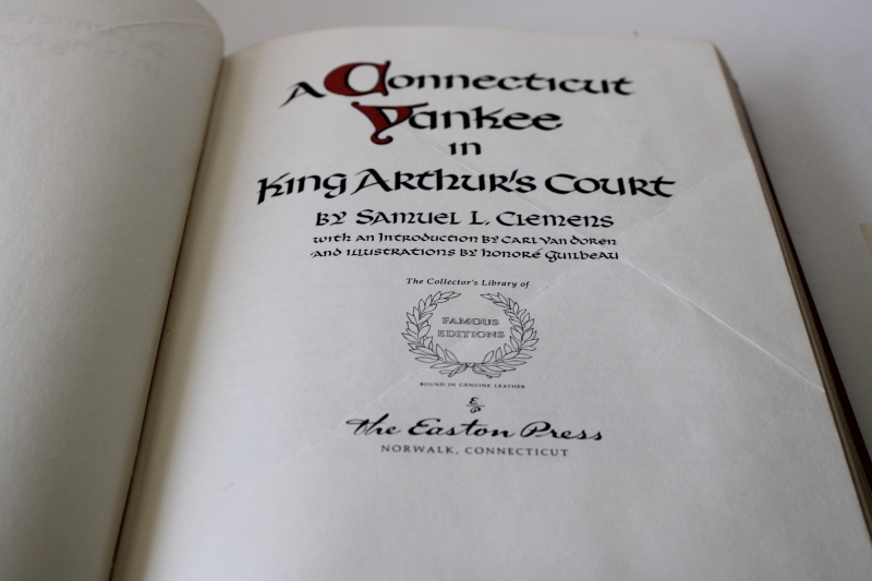 photo of 1980s vintage Easton Press red leather bound book Connecticut Yankee in King Arthur's Court #8