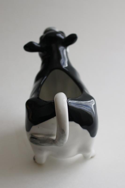 photo of 1980s vintage Otagiri Japan holstein cow creamer, farmhouse kitchen cream pitcher #5