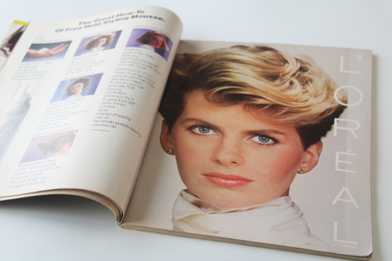 photo of 1980s vintage SELF magazine November 1984 back issue, tons of retro ads for makeup, beauty care #5