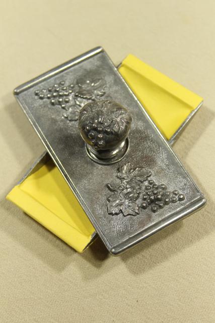 photo of 1980s vintage Victorian style pewter rocking blotter, made in France #7