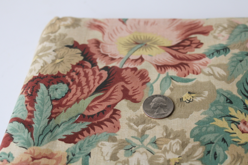photo of 1980s vintage cottage floral print cotton fabric, sheet or quilt weight home decor fabric  #2