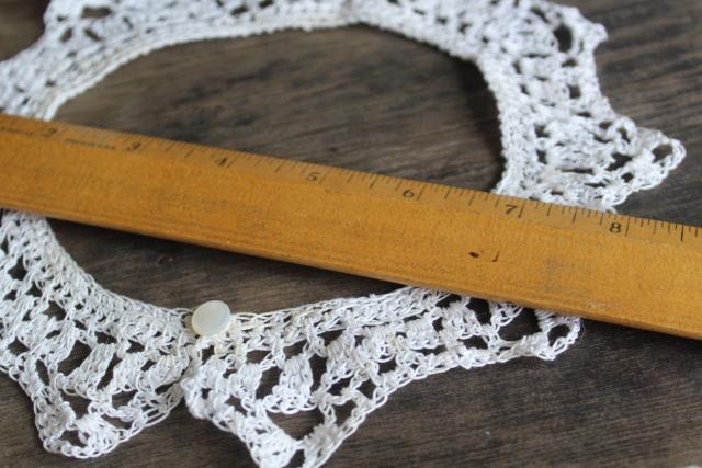 photo of 1980s vintage crochet lace collars, round peter pan collars mommy & me sizes #3