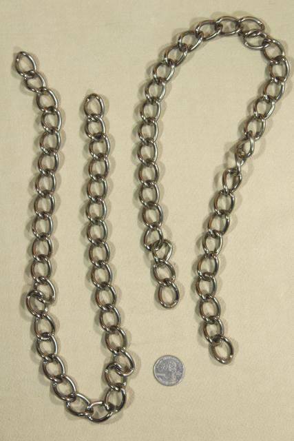 photo of 1980s vintage gold tone metal chain drapery hardware, curtain tie backs new w/ tags #4