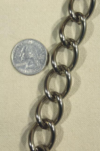 photo of 1980s vintage gold tone metal chain drapery hardware, curtain tie backs new w/ tags #5