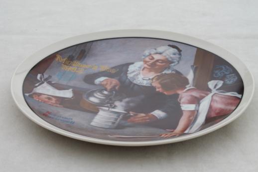 photo of 1982 Mother's Day plate w/ Norman Rockwell illustration The Cooking Lesson, Knowles china #3