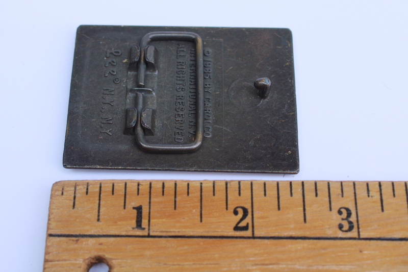 photo of 1985 vintage Lee belt buckle Rambo Sylvester Stallone western style belt buckle #3