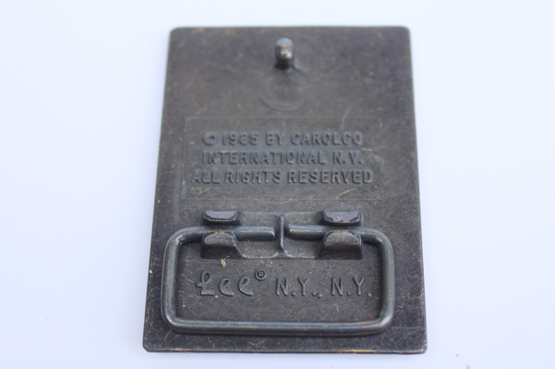 photo of 1985 vintage Lee belt buckle Rambo Sylvester Stallone western style belt buckle #4