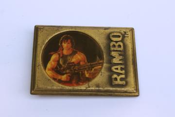 1985 vintage Lee belt buckle Rambo Sylvester Stallone western style belt buckle 