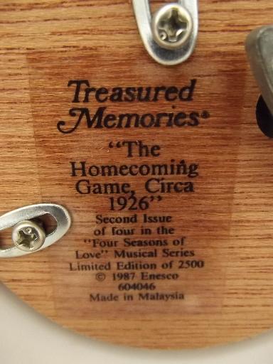 photo of 1987 Enesco Treasured Memories four seasons of love music box, 20s Homecoming Game #6