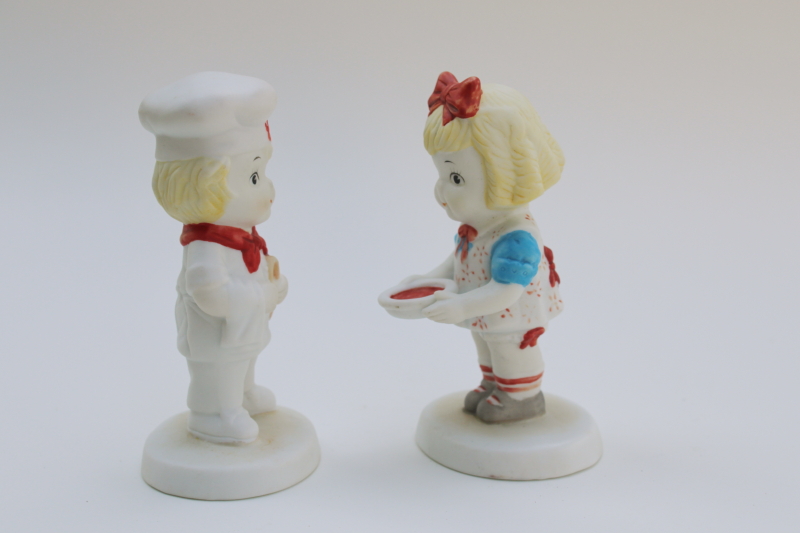 photo of 1990s vintage Campbells Kids figurines bisque china ceramic boy girl Campbells Soup #2