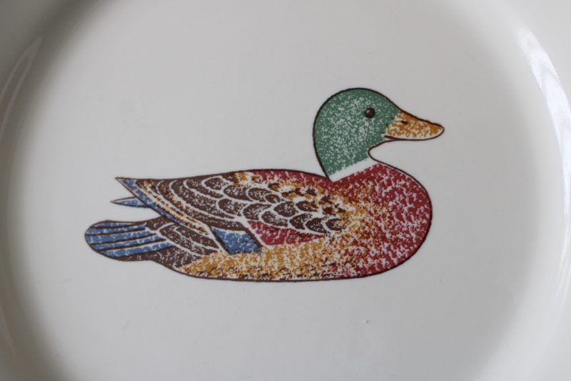 1990s vintage Corelle dinner plates mallard ducks, duck decoy pattern ...