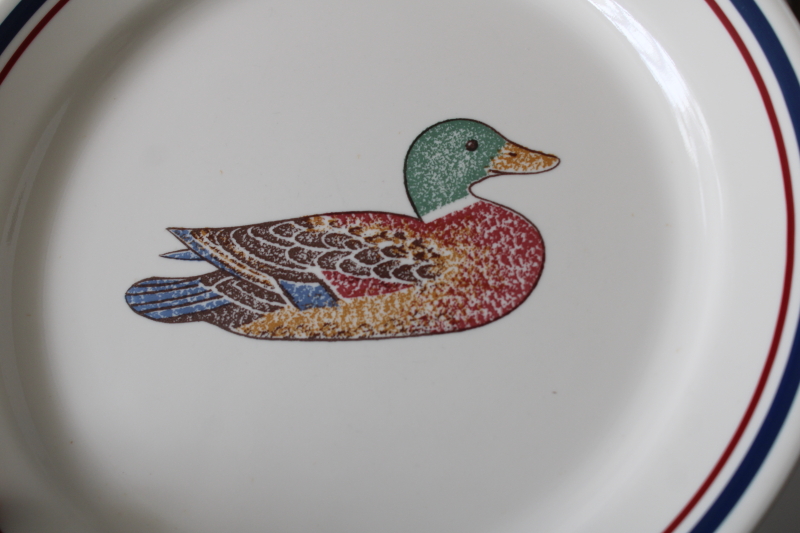 photo of 1990s vintage Corelle dinner plates mallard ducks, duck decoy pattern, very rare  #5