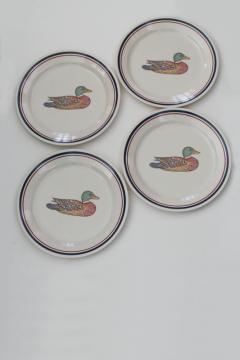 catalog photo of 1990s vintage Corelle dinner plates mallard ducks, duck decoy pattern, very rare 