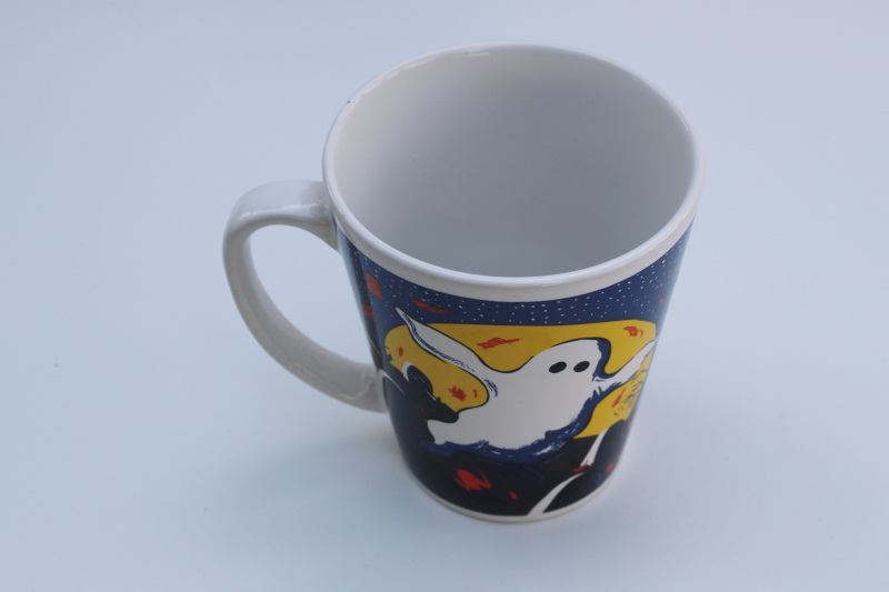 photo of 1990s vintage Halloween ceramic mug, retro cute cartoon style ghost print #3