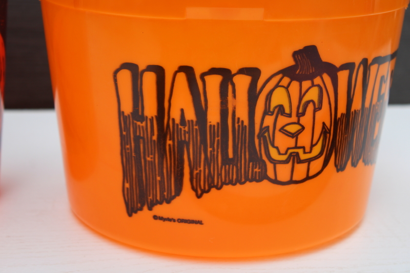 photo of 1990s vintage Halloween trick or treat pails plastic buckets one from Blockbuster Video #3