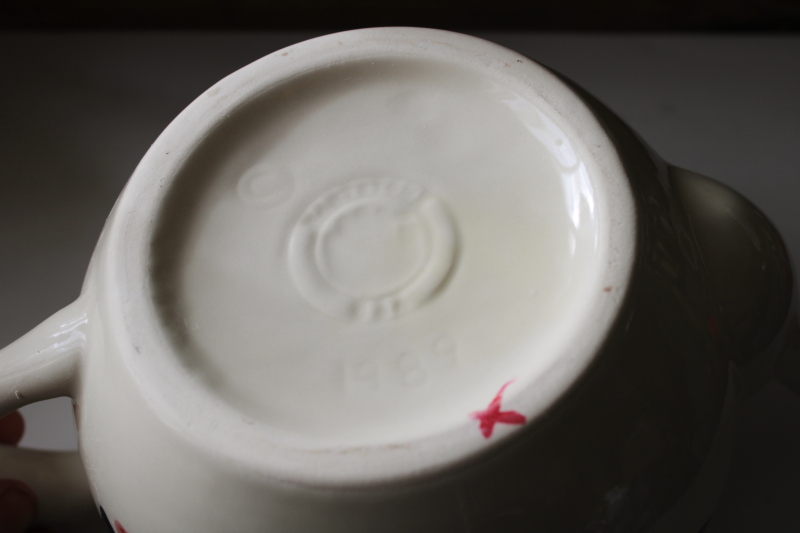 photo of 1990s vintage Hartstone Christmas Traditions stoneware pottery, large tea pot #5