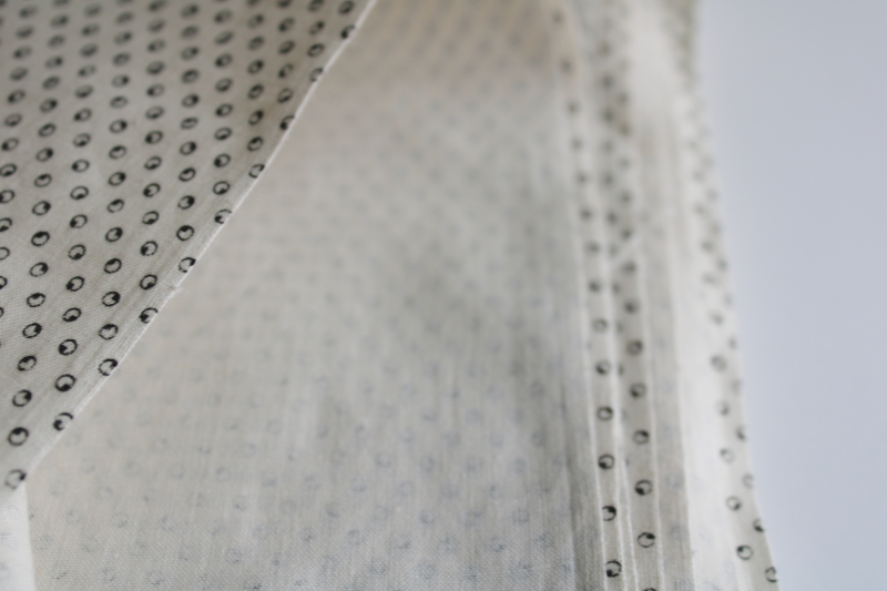 photo of 1990s vintage Marcus Bros cotton fabric, calico print tiny black dots on antique ivory  #3