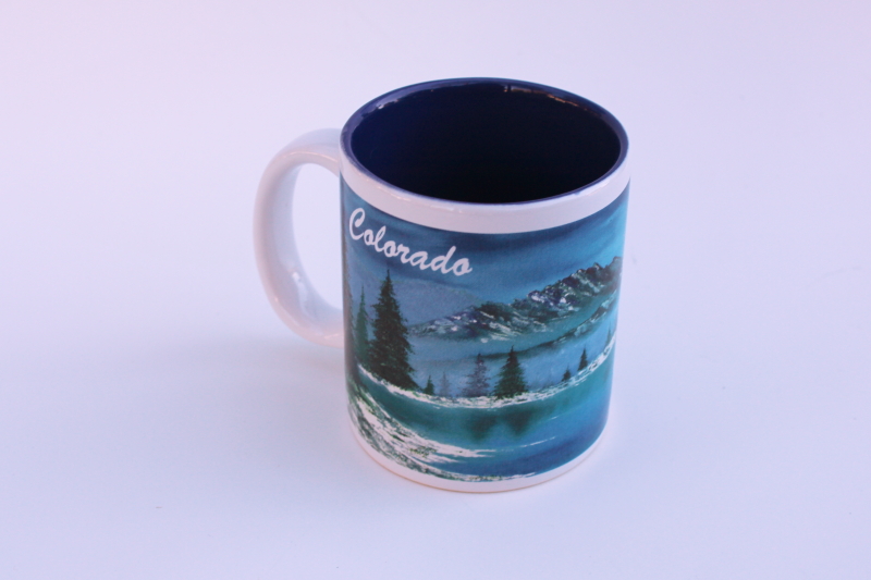 photo of 1990s vintage ceramic mug souvenir of Colorado, Rocky mountains & Colorado river #3