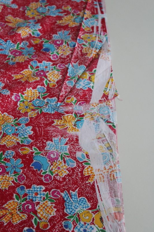 photo of 1990s vintage colorful gingham patchwork print cotton fabric, Marcus Bros factory second w/ flaws #3