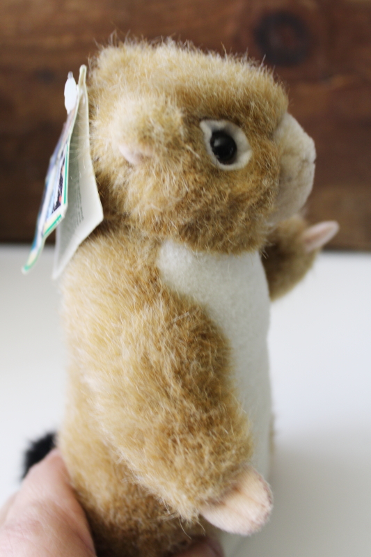 photo of 1990s vintage stuffed wild animal plush prairie dog w/ K & M paper tag #5