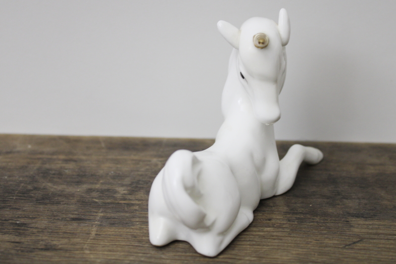 photo of 1990s vintage unicorn figurine, Taiwan bone china hand painted #2