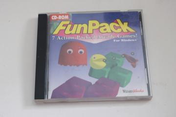 catalog photo of 1993 CD ROM PC software disk arcade games Fun Pack Wizard Works Windows 3.1 