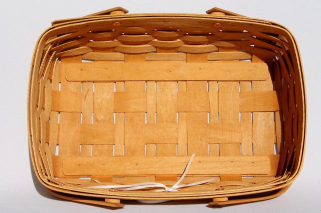 photo of 1998 Longaberger basket, baby nursery caddy w/ fabric liner & tie-on #8