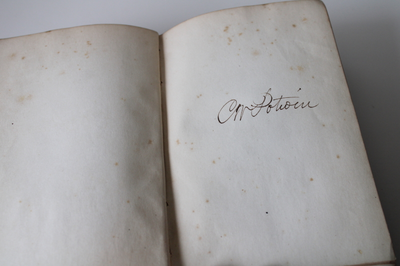 photo of 19th century antique book Memoirs of the Queens of France worn red leather cover mid 1800s vintage  #4