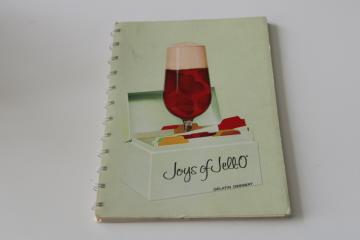 catalog photo of 1st printing 60s vintage cookbook Joys of Jell-O gelatin dessert, jello molds salads 