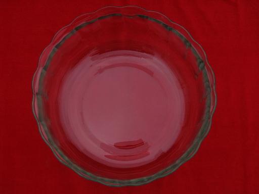 photo of 2 large glass salad bowls, vintage Princess House crystal optic waves #3