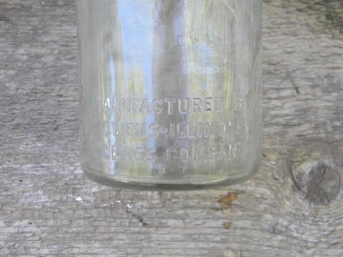 photo of 2 old 1 pint Presto Supreme mason jars w/ glass lids Owens-Corning #4