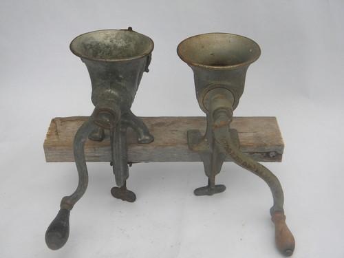 photo of 2 old Enterprise/Universal farm kitchen meat grinders/sausage stuffer #3