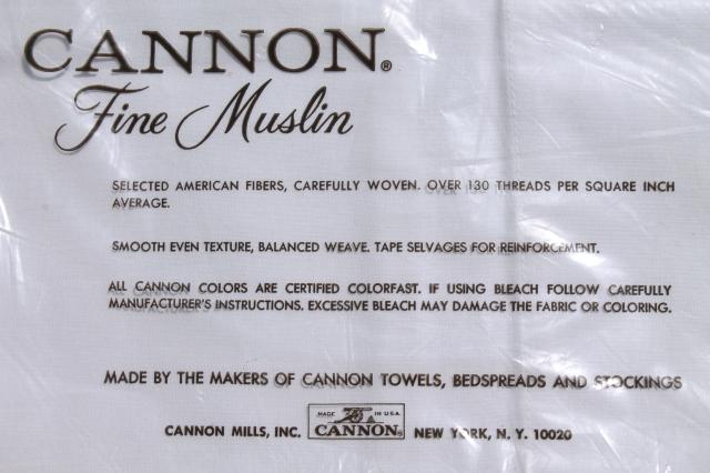 photo of 2 pairs vintage white muslin pillowcases, mint in package plain pure cotton pillow cases #4