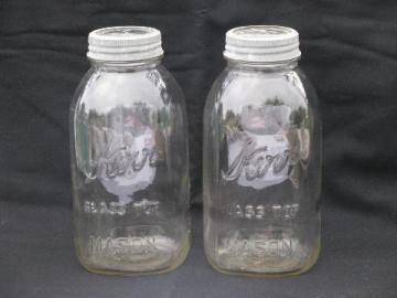 catalog photo of 2 vintage Kerr 2 quart glass lid canning jars for storage canisters