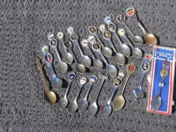 catalog photo of 20+ lot vintage collectible & souvenir collector's spoons