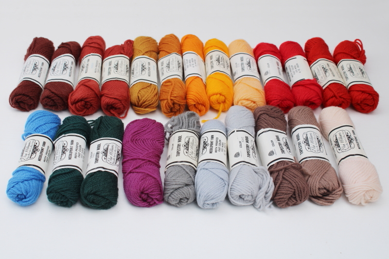 photo of 20+ skeins Elsa Williams needlepoint yarn, crewel embroidery tapestry wool assorted colors #1