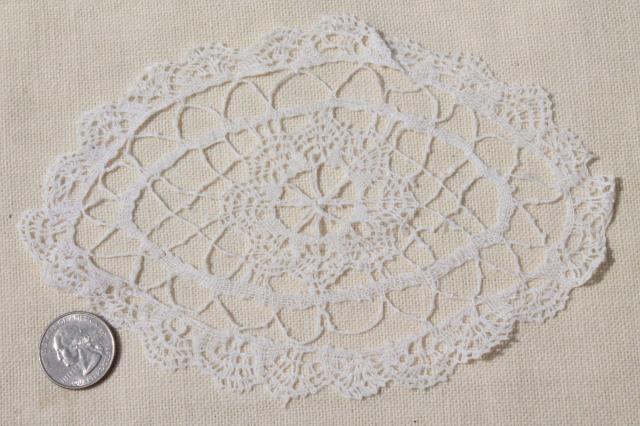 photo of 20+ vintage lace doilies, antique crochet & needlelace doily lot, small lace motifs #3