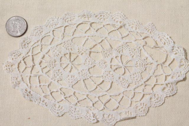 photo of 20+ vintage lace doilies, antique crochet & needlelace doily lot, small lace motifs #6