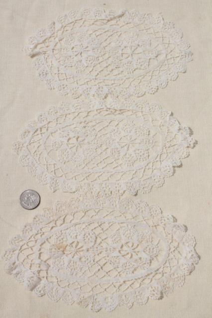 photo of 20+ vintage lace doilies, antique crochet & needlelace doily lot, small lace motifs #7