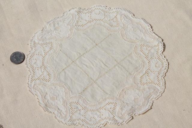 photo of 20+ vintage lace doilies, antique crochet & needlelace doily lot, small lace motifs #8