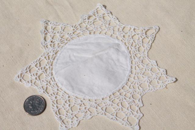 photo of 20+ vintage lace doilies, antique crochet & needlelace doily lot, small lace motifs #10