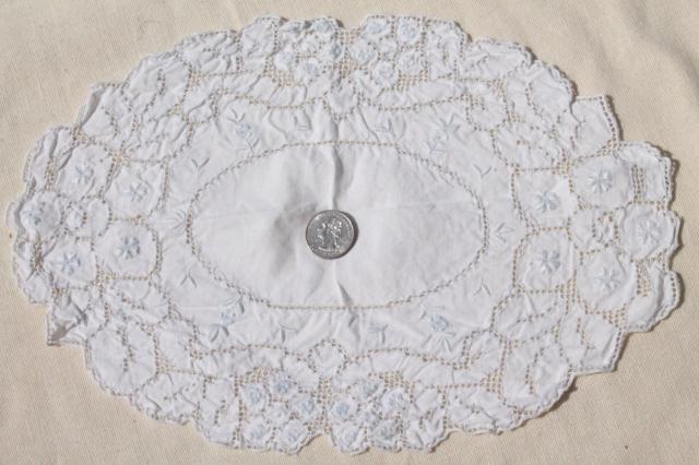 photo of 20+ vintage lace doilies, antique crochet & needlelace doily lot, small lace motifs #13