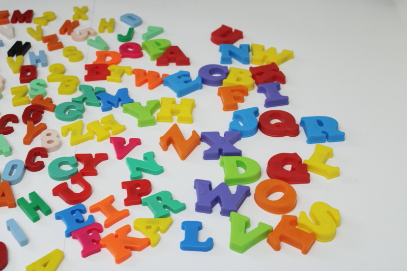 photo of 200 pieces magnetic letters & numbers, different sizes and colors refrigerator magnets  #2