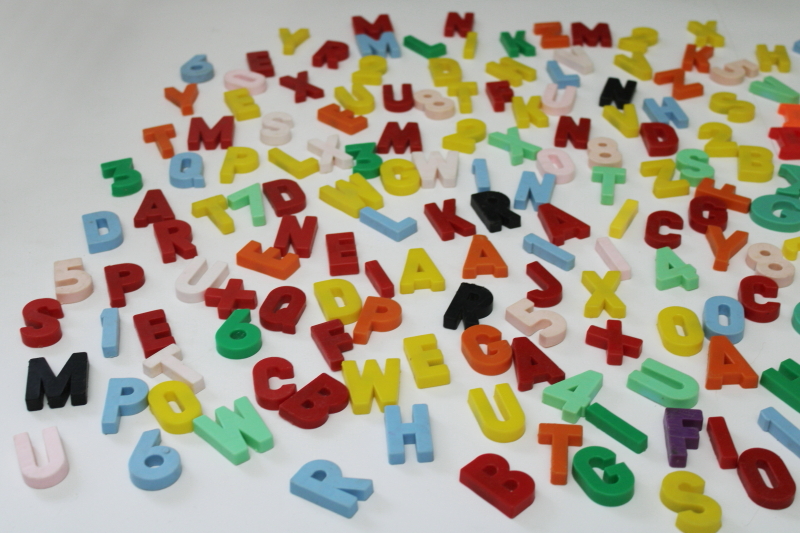 photo of 200 pieces magnetic letters & numbers, different sizes and colors refrigerator magnets  #3